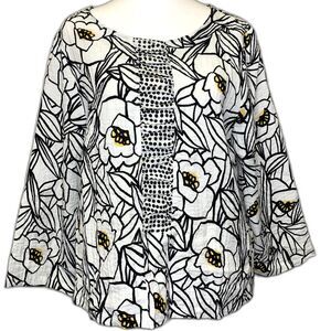 Habitat Palm Beach Floral Pullover Top Lagonlook Beachy‎ Whimsycore Minimalist